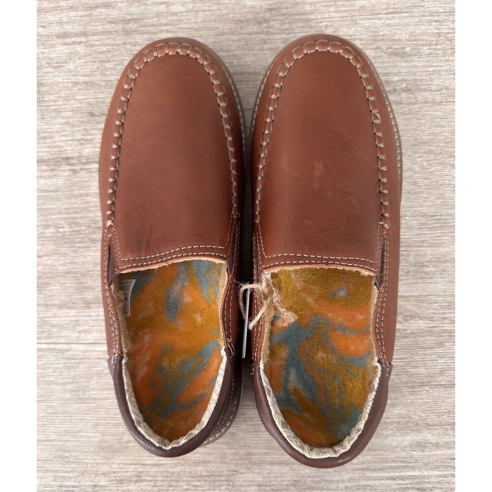 NWT Sanuk Men’s Cozy Vibe Low SM × GD Slip-On Shoes Brown Size 9 Leather Upper